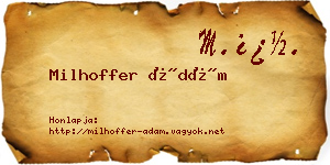 Milhoffer Ádám névjegykártya